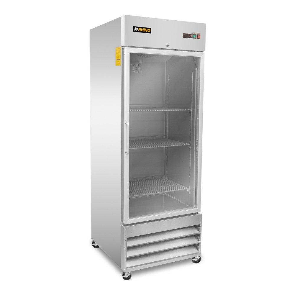 CONGELADOR RHINO CONVECRI-23 | Congelador Vertical | 1 Puerta Cristal | Capacidad 21 Pies Cúbicos | Acero Inoxidable | Restaurante Supermercado Carnicería