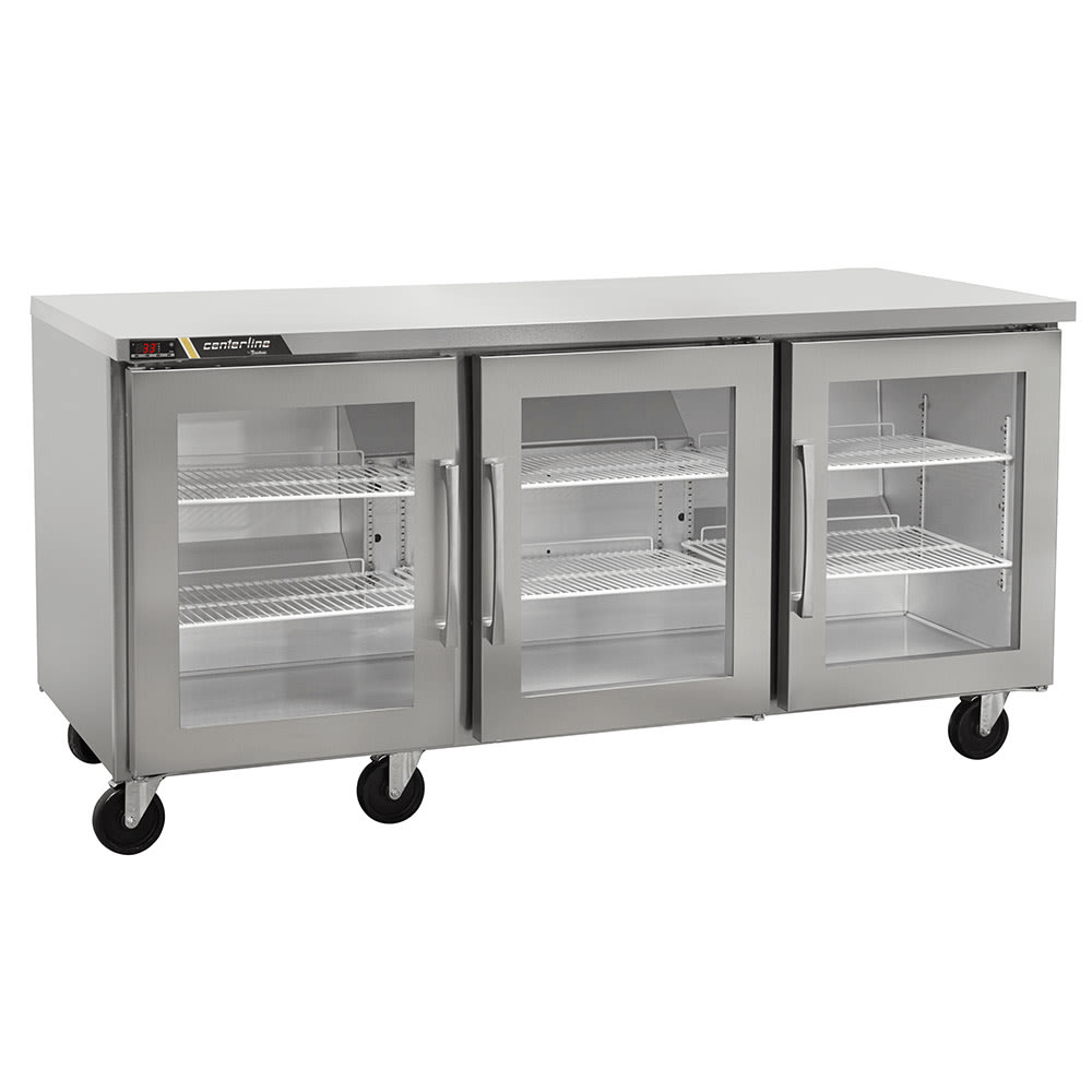 Centerline CLUC-72R-GD-LLL 72" Refrigerador Bajo Barra Puertas Cristal Abertura Izquierda 183.3 cm frente -  - Centerline - KitchenMax Store