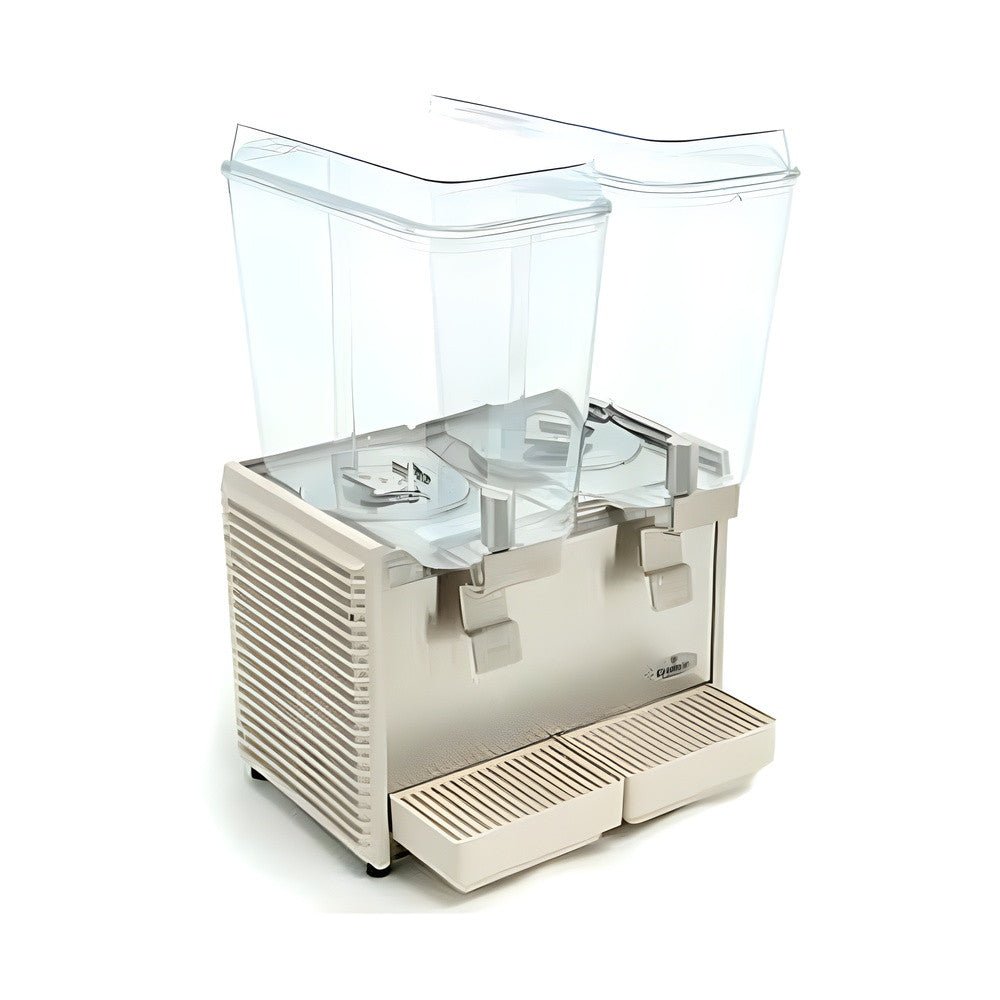 Dispensador de Bebidas Frías 2 Tazones Crathco D25-4, en acero inoxidable.