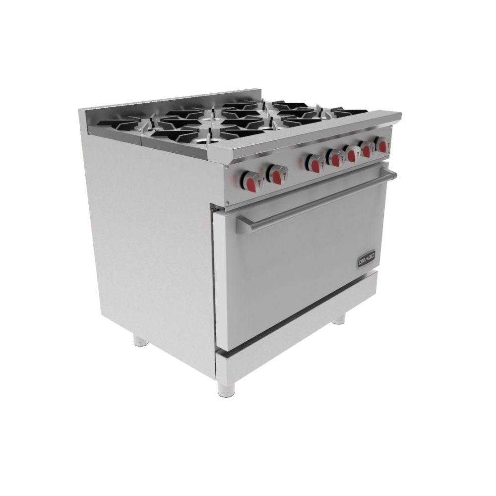 Drago CG-61 Estufa 6 Quemadores Horno Acero Inoxidable -  - Drago - KitchenMax Store