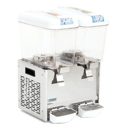 MIGSA LYP-2X18 | Enfriador Dispensador | Salas de Espera Aeropuertos Restaurante | con Gabinete | 2 Tanques 18 Litros c/u | Sistema de Agitación Tipo Fuente Spray | Acero Inoxidable | Áreas de Picnic Recreación al Aire Libre Cafeterías Hoteles Hospedajes