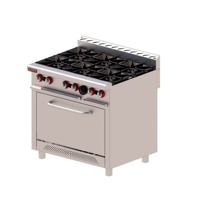 ESTUFA DELTA H-6 | Estufa | 6 Quemadores | Horno | 1 Quemador Horno | Charolas Cata Escurrimientos | Patas Niveladoras | Comedor Industrial Hotel Restaurante | Estufa Seis Quemadores Horno Acero Inoxidable Restaurante Hotel Cafeteria Preparacion Alimentos Coccion Hornear