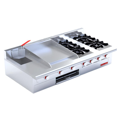 ESTUFA CORIAT MULTICHEF MASTER DE MESA | Estufa | 4 Quemadores | Plancha | Freidora | Gas | Hotel Restaurante Comedor Industrial Cocinas Fondas Restaurantes Cenadurías Comedores Industriales Preparación de Alimentos Cocción