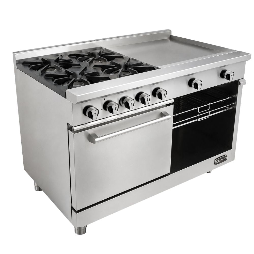 Estufa Drago CG-41PD GES-042-000, en acero inoxidable.