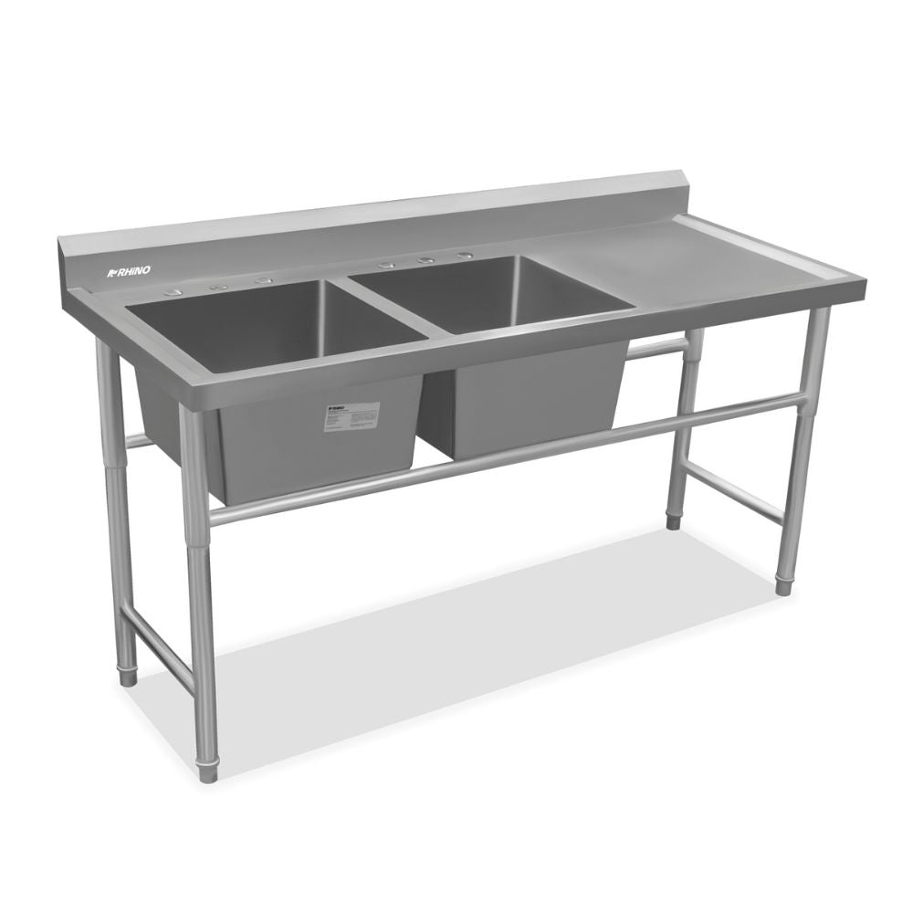 FREGADERO RHINO FREGA-2T | Fregadero | 2 Tarja | Frente 160 cm | Cocina Bar Restaurante Restaurante Cocina Industrial Bar Hotel Comedor Industrial Negocio