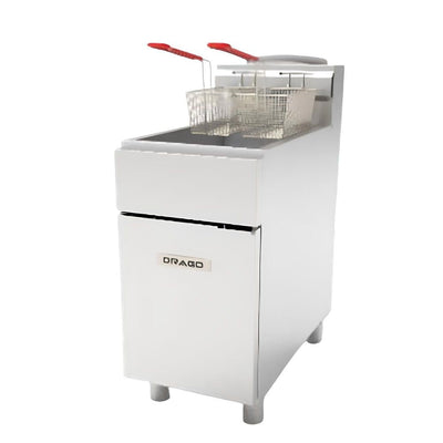 DRAGO FG-40 RS Fryer | 1 Tank, 2 Baskets | 40 Liters | Gas | Potatoes, Chicken, Fish