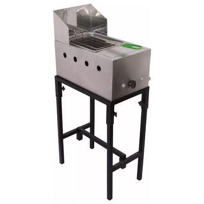 FREIDORA KITCHENMAX STORE MLM3039939422 | Freidora Industrial | Gas | Sencilla | 9 Litros | Acero Inoxidable| Restaurante Negocio Comida Rápida