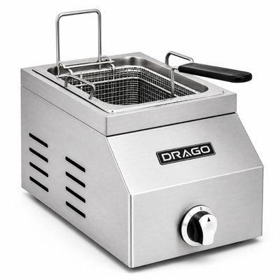 Freidora Drago FG-5 GFR-105-00, en acero inoxidable.