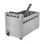 FREIDORA KINGSTAR FK1G | Freidora | Gas | 1 Canastilla | Con Termostato y Tina Zona Fria | Restaurante Comida Rápida | Freidora de Papas Industrial Comercial Gas Eléctrica Papas a la Francesa Pollo Frito Alitas Salchipulpos Acero Inoxidable Restaurante Cocina Económica Fonda Negocio