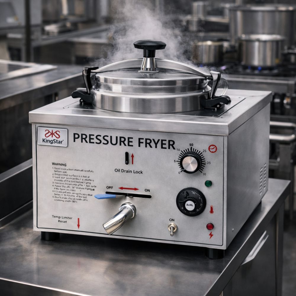 FREIDORA KINGSTAR FPK1E | Freidora a Presión | Eléctrica | Restaurante Comida Rápida Cocinas Fondas Restaurantes Cenadurias Comedores Industriales Preparación de Alimentos Cocción 