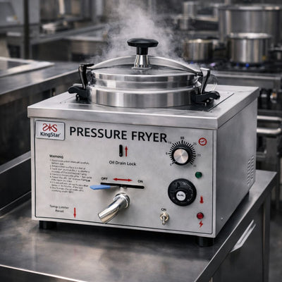 FREIDORA KINGSTAR FPK1E | Freidora a Presión | Eléctrica | Restaurante Comida Rápida Cocinas Fondas Restaurantes Cenadurias Comedores Industriales Preparación de Alimentos Cocción 