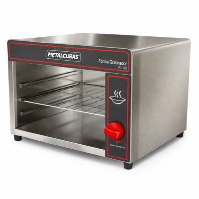 Gratinador Metalcubas FG450, gratinador salamandra, en acero inoxidable.