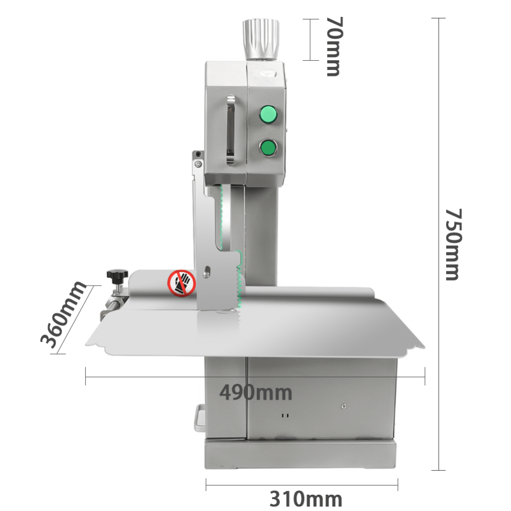 SIERRA KITCHENMAX STORE SIERRC | Sierra Carne y Hueso | 110V | Acero Inoxidable | Aluminio Fundido | Cocina Carnicería Supermercado Carne Congelada Res Puerco Pollo Pescado