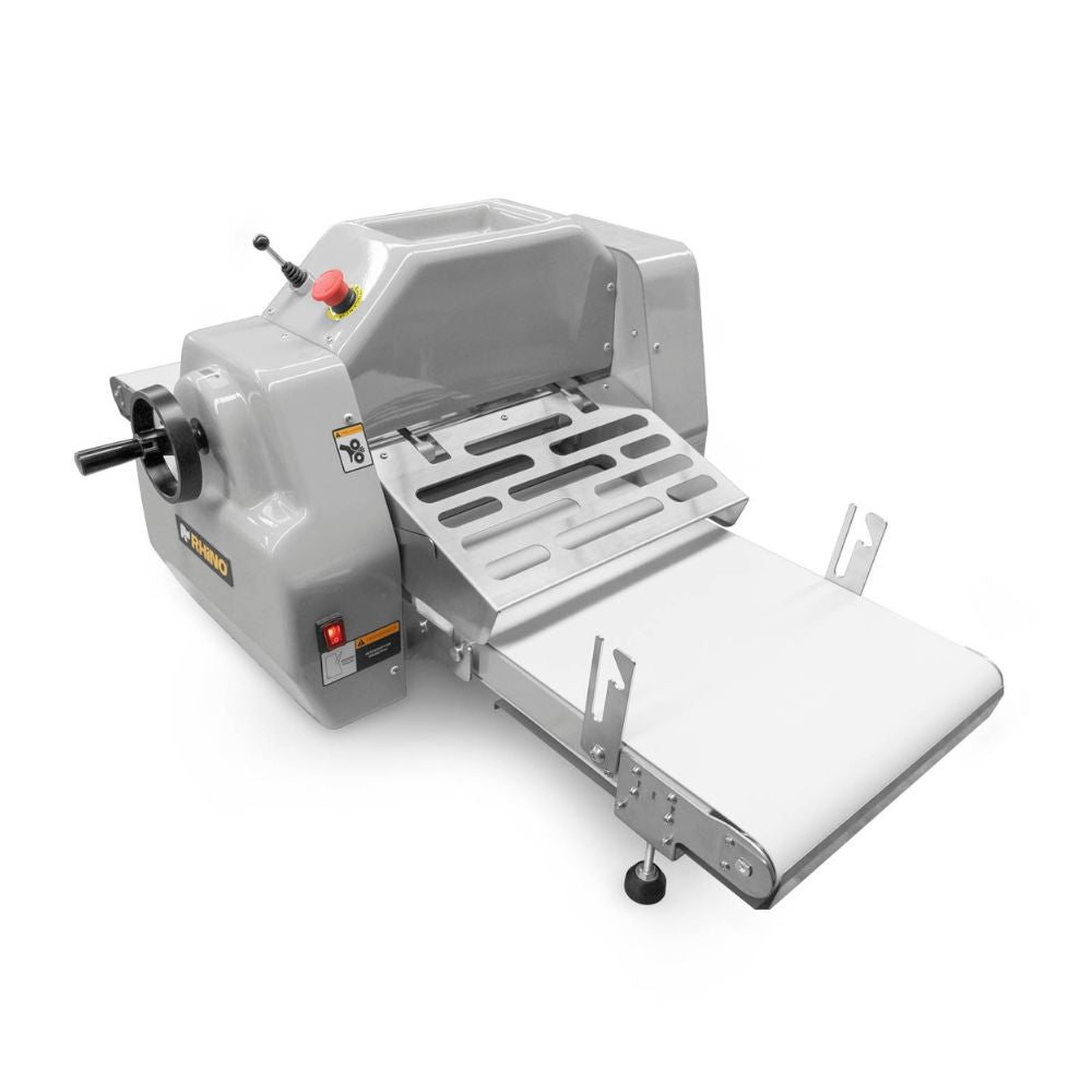Laminadora Rhino LAMBA-169M, ancho de banda: 37 cm, en acero inoxidable.