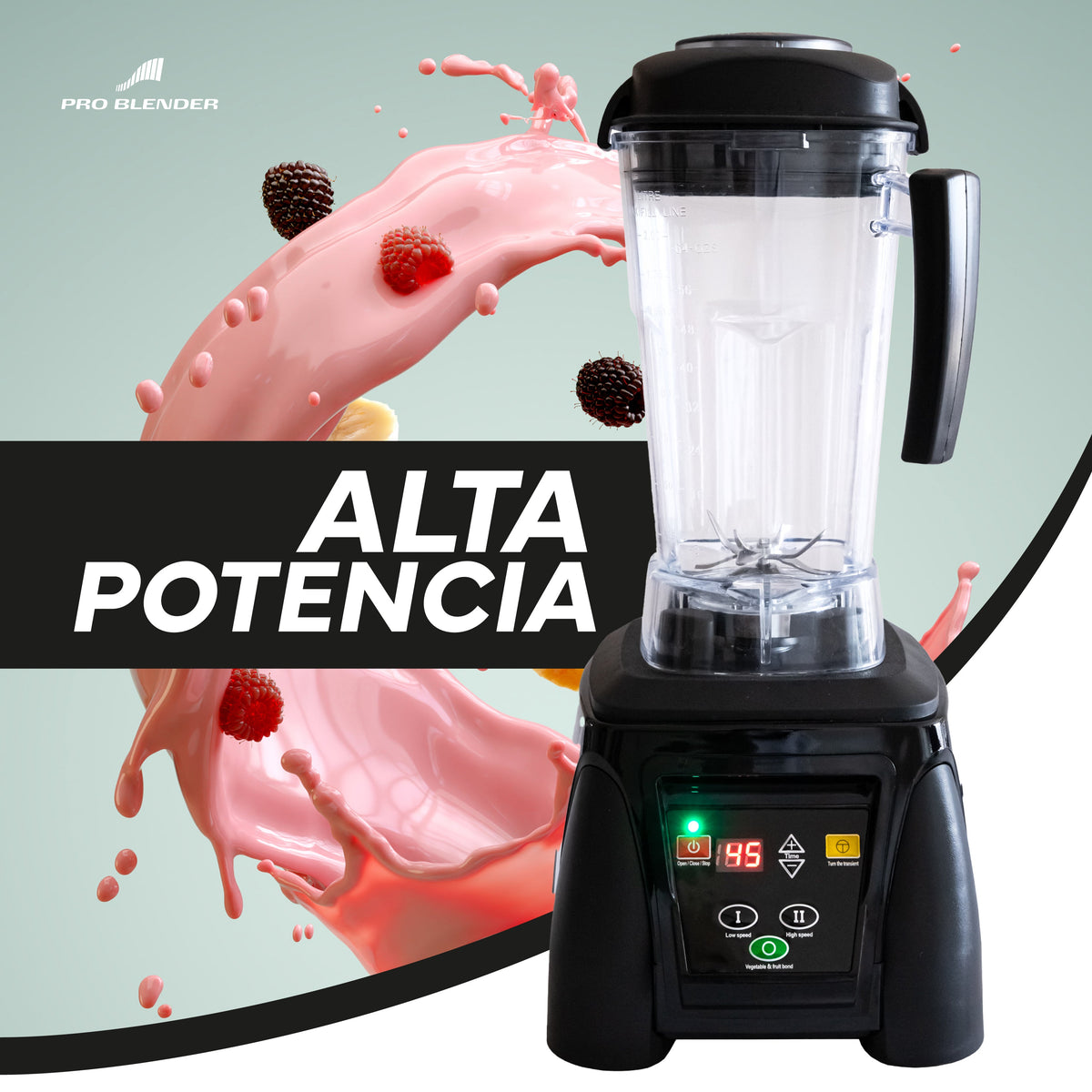 Licuadora Bali Equipment Pro Blender HS-5350 Touch Pro, licuadora comercial, en acero inoxidable.