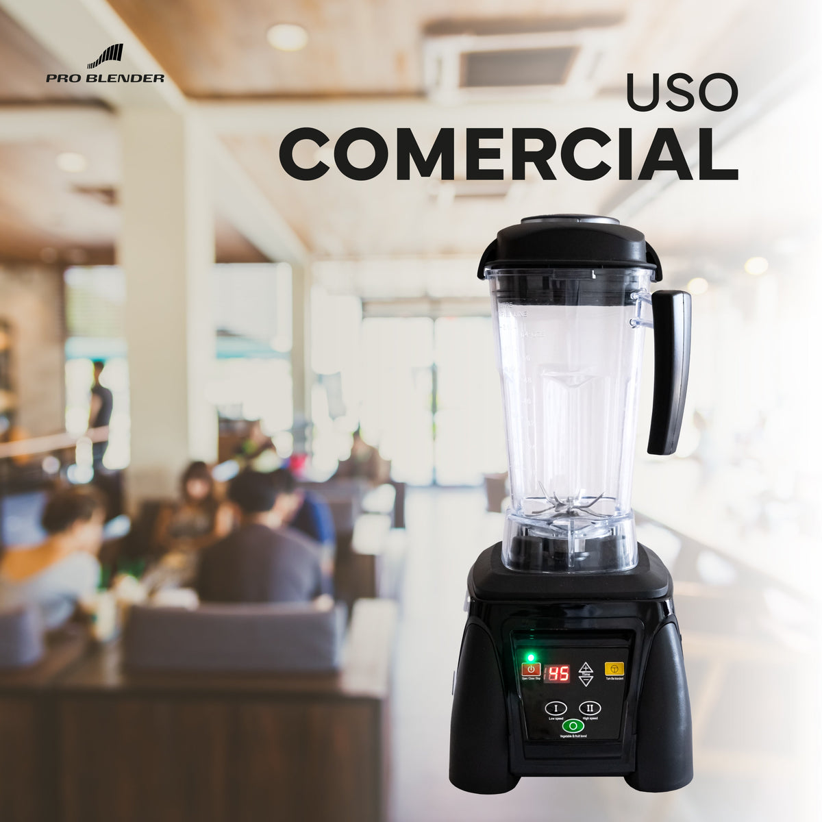 Licuadora Bali Equipment Pro Blender HS-5350 Touch Pro, licuadora comercial, en acero inoxidable.
