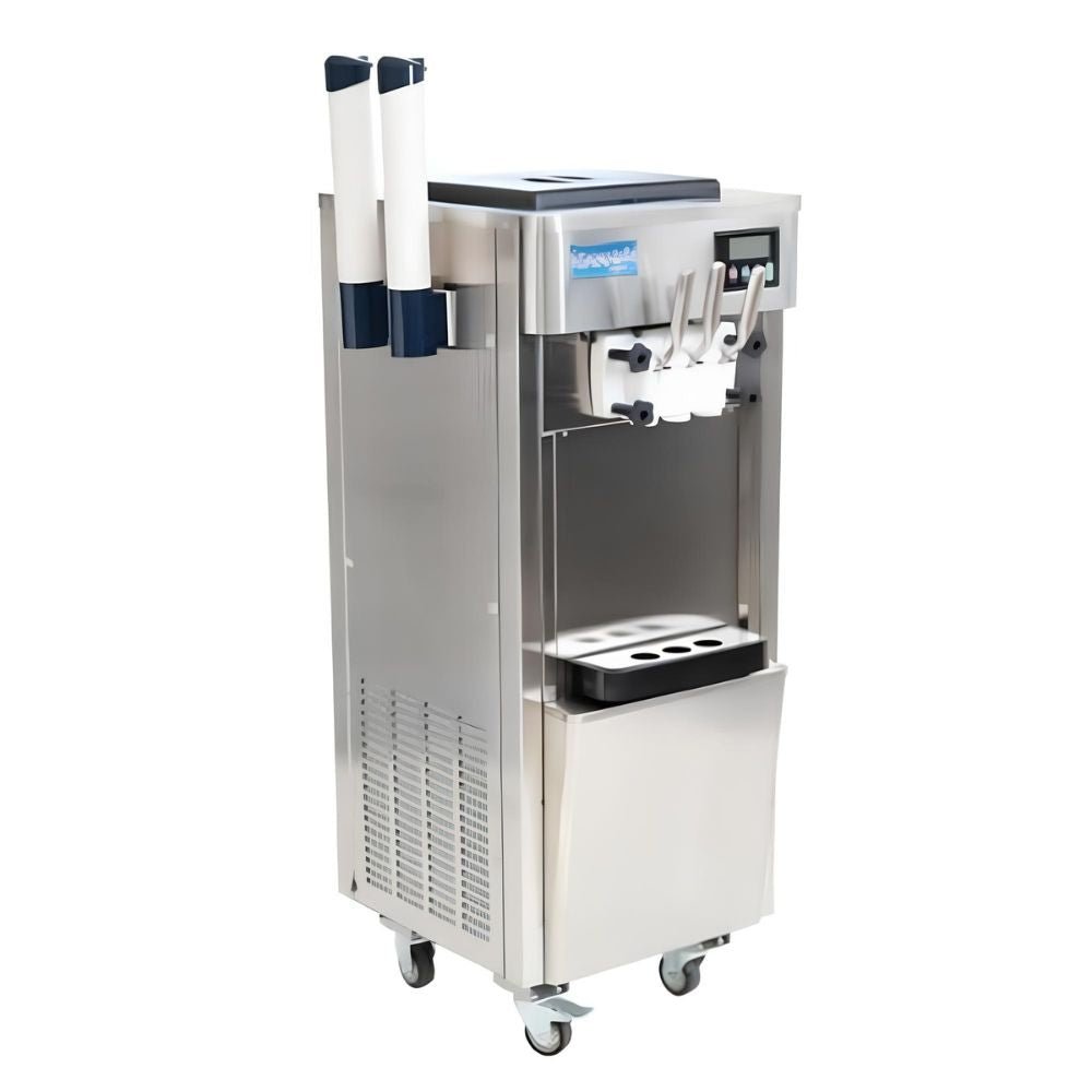 MIGSA BQL-825E-P | Máquina de Helado | Eventos Especiales Mercados Bufette | Helado Suave | 201 a 240 Conos | 62 Gramos por Hora | 4 Sabores 1 Combinado | Sabores Textura Dimensiones Dureza