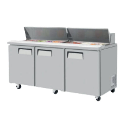 SOBRINOX MRSS-72-3S PREPARATION TABLE | Sandwich and Salad Preparation Table | 3 Solid Doors | Restaurant/Cafeteria