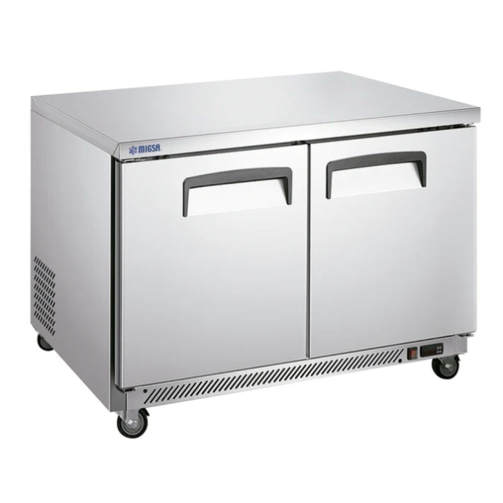 MIGSA UC-48F-2 | Mesa Fría Bar Procesamiento de Alimentos | Congelada | Control de Temperatura Digital | 340 Litros | Acero Inoxidable | Panaderías Pizzerías Establecimientos de Comida Alimentos Baguettes Preparación Sushi