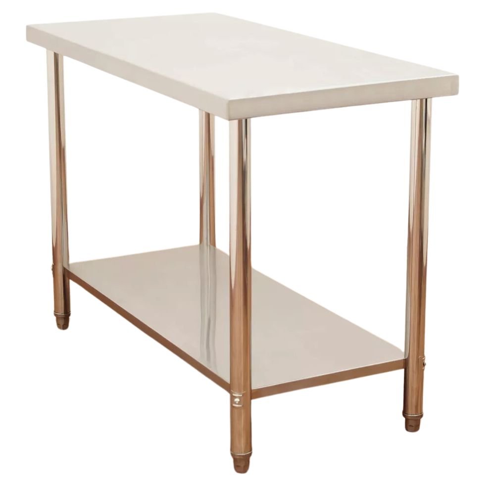 MESA MINDEJAL MLM1443458475 | Mesa Isla |  Frente 146 cm | Acero Inoxidable | Restaurante Cafetería Bar Superficie Amplia Ergonómica Resistente Multifuncional Ajustable Duradera Espacio de Almacenamiento Modular Compacta Estable Fácil de Limpiar Diseño Industrial Personalizable Versátil Antideslizante