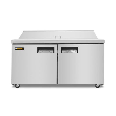 MESA REFRIGERADA RHINO MERSAL-60 | Mesa Refrigerada para Preparación | Capacidad de Almacenamiento: 15.2 Pies Cúbicos | Cocina Hotel Restaurante