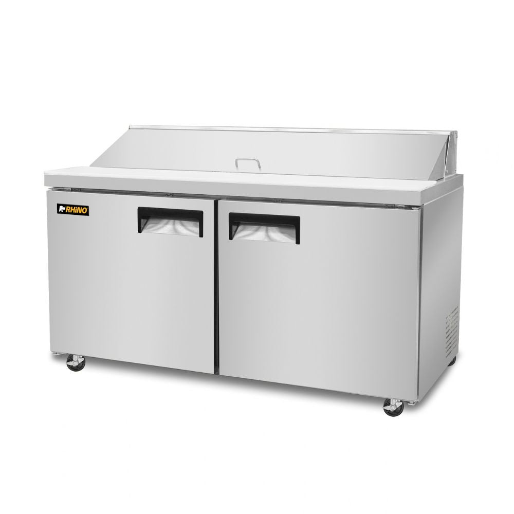 MESA REFRIGERADA RHINO MERSAL-60 | Mesa Refrigerada para Preparación | Capacidad de Almacenamiento: 15.2 Pies Cúbicos | Cocina Hotel Restaurante