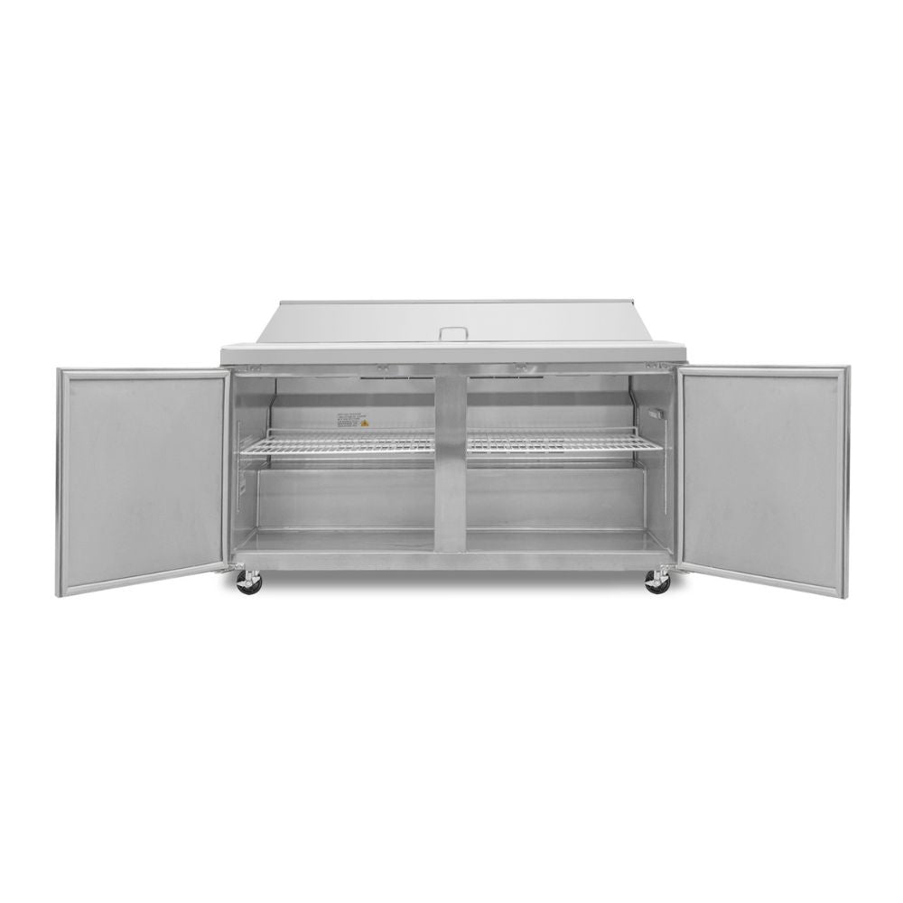 MESA REFRIGERADA RHINO MERSAL-60 | Mesa Refrigerada para Preparación | Capacidad de Almacenamiento: 15.2 Pies Cúbicos | Cocina Hotel Restaurante