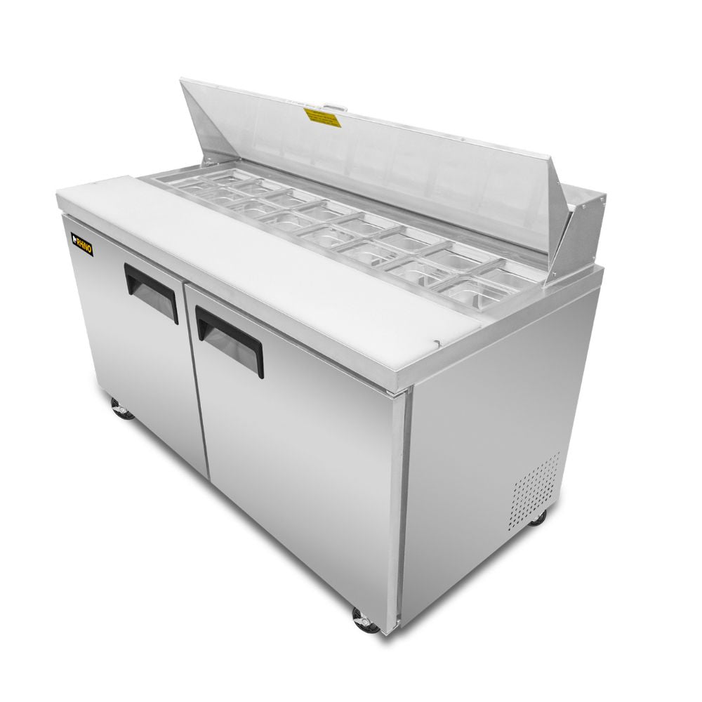 MESA REFRIGERADA RHINO MERSAL-60 | Mesa Refrigerada para Preparación | Capacidad de Almacenamiento: 15.2 Pies Cúbicos | Cocina Hotel Restaurante