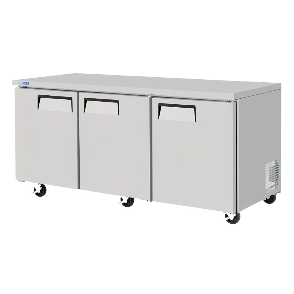 MESA REFRIGERADA SOBRINOX MRBBS-72-3S | Mesa Refrigerada Bajo Barra | 3 Puertas Sólidas | 18.8 Pies Cúbicos | Restaurante Cafetería Cocina Industrial Bar Restaurante Cafeteria Guarniciones Comedores Industriales Cocinas Industriales Panaderia Carniceria Preparación Sushi Postres Ensaladas Baguettes