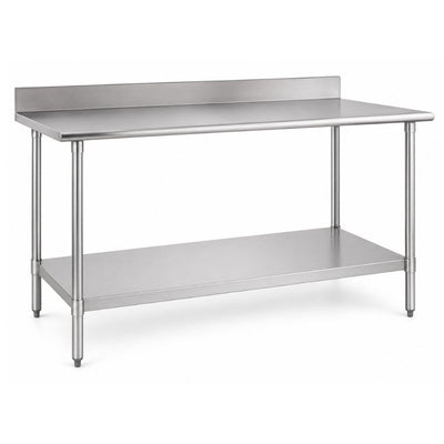 Mesa de Trabajo King MTL-200, mesa de trabajo con lambrín, en acero inoxidable.
