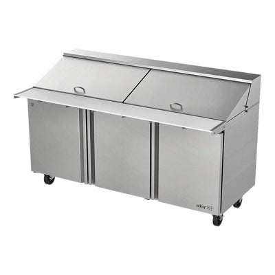 Mesa Refrigerada Asber APTM-72-30-D4 P Hc, mega top, en acero inoxidable.