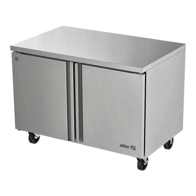 Mesa Refrigerada Asber AUTR-48 P Hc, mesa bajo mostrador, en acero inoxidable.