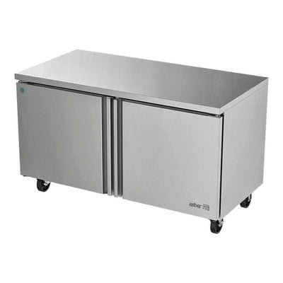 Mesa Refrigerada Asber AUTR-60 P Hc, mesa bajo mostrador, en acero inoxidable.