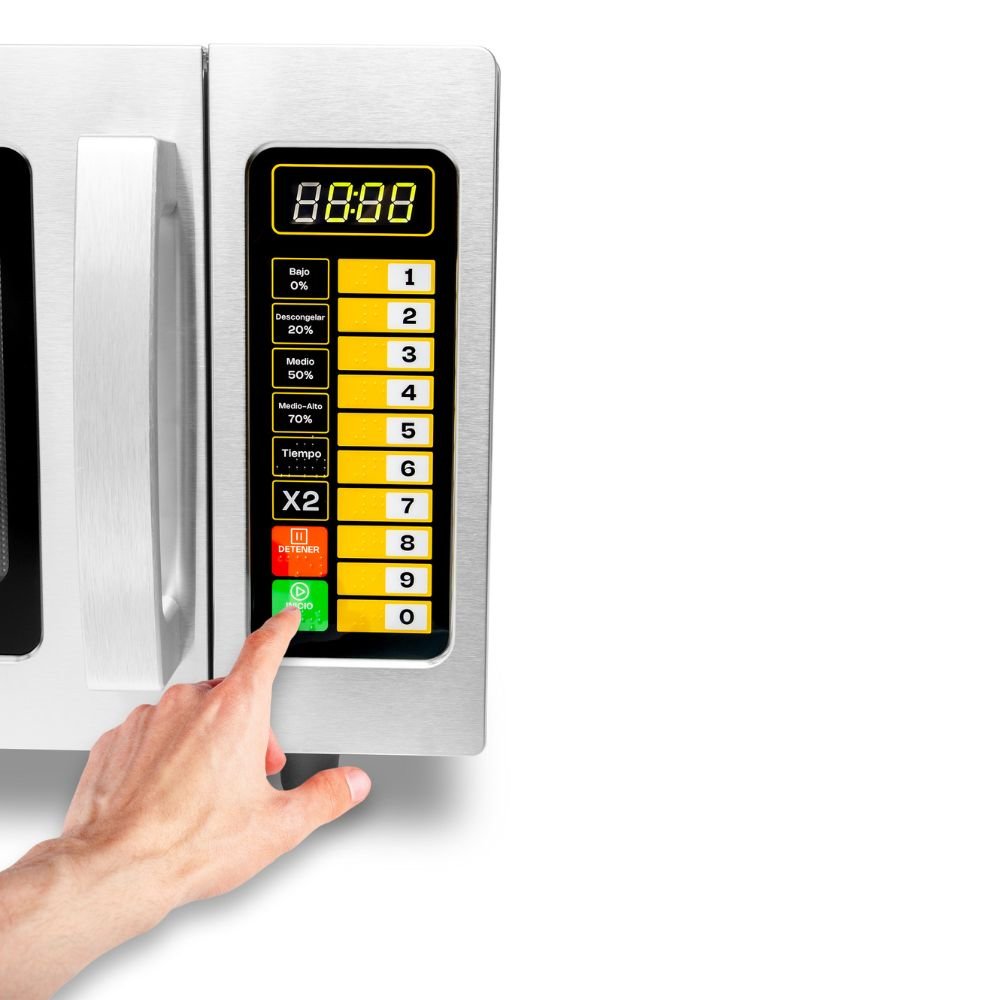 Microondas Rhino HOMIC-09D, horno de microondas digital, en acero inoxidable.