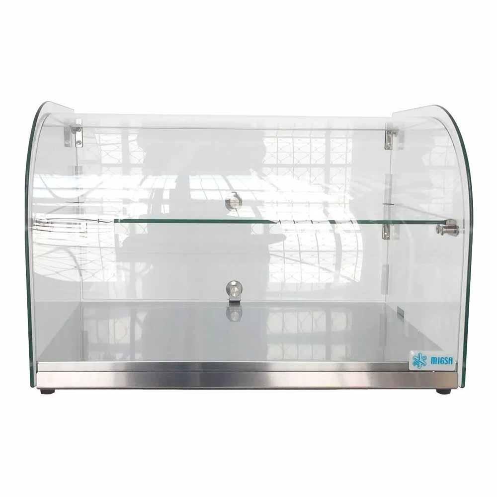 Migsa Rtz-45L Vitrina Exhibidora Neutra Cristal Curvo. 55.4 cm. 45 Lt/1.58 pies - Vitrinas Neutras - Migsa - KitchenMax Store