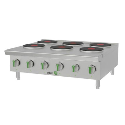 PARRILLA ASBER AEHP E 6 36 EM | Parrilla Eléctrica EMERALD LINE | 6 Placas Redondas | Restaurante Cafetería Cocinas Fondas Restaurantes Cenadurias Comedores Industriales Preparación de Alimentos Cocción 