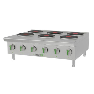 PARRILLA ASBER AEHP E 6 36 EM | Parrilla Eléctrica EMERALD LINE | 6 Placas Redondas | Restaurante Cafetería Cocinas Fondas Restaurantes Cenadurias Comedores Industriales Preparación de Alimentos Cocción 