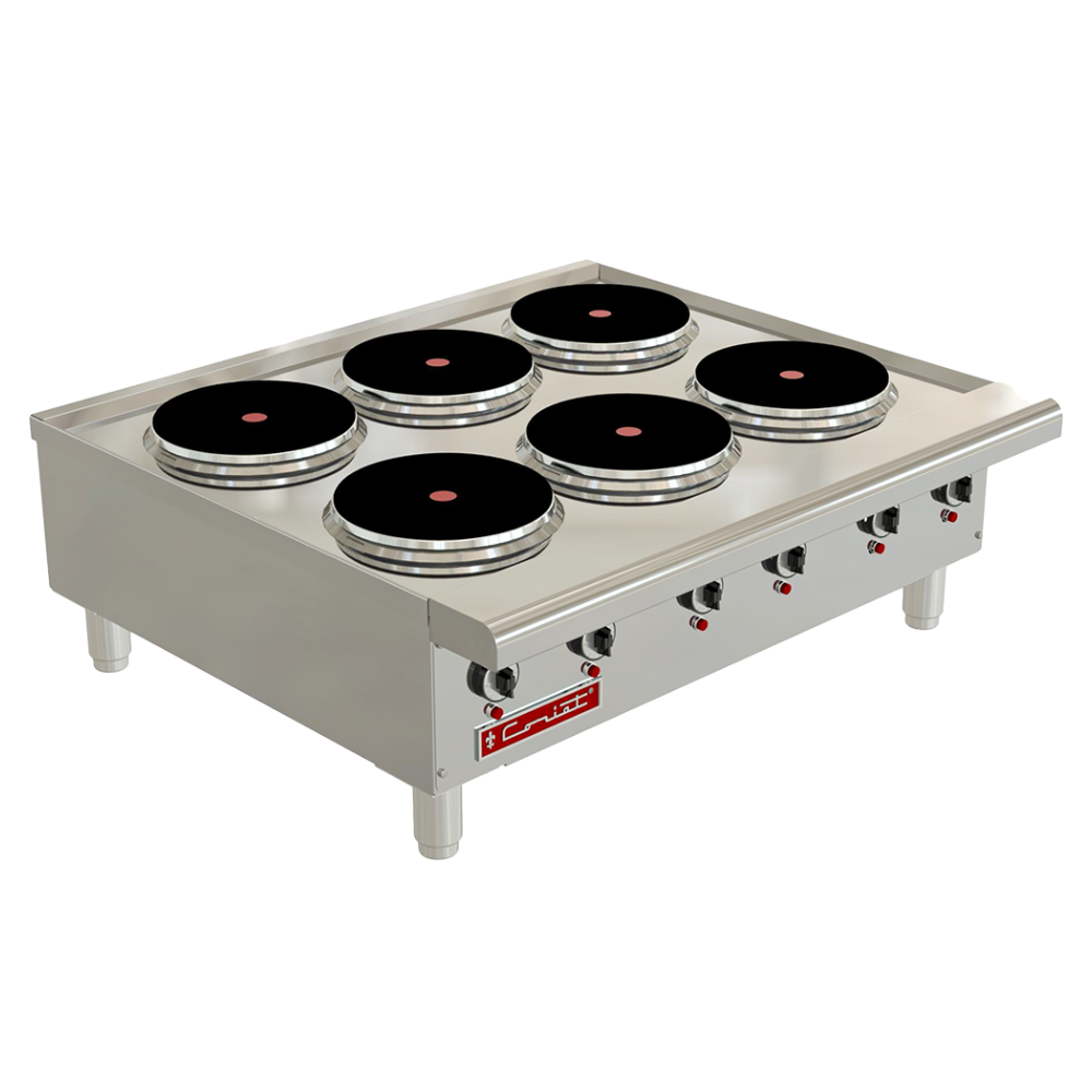 PARRILLA CORIAT PCV-6-E | Parrilla | 6 Quemadores | Eléctrico | Acero Inoxidable | Local Bistro Cenaduria