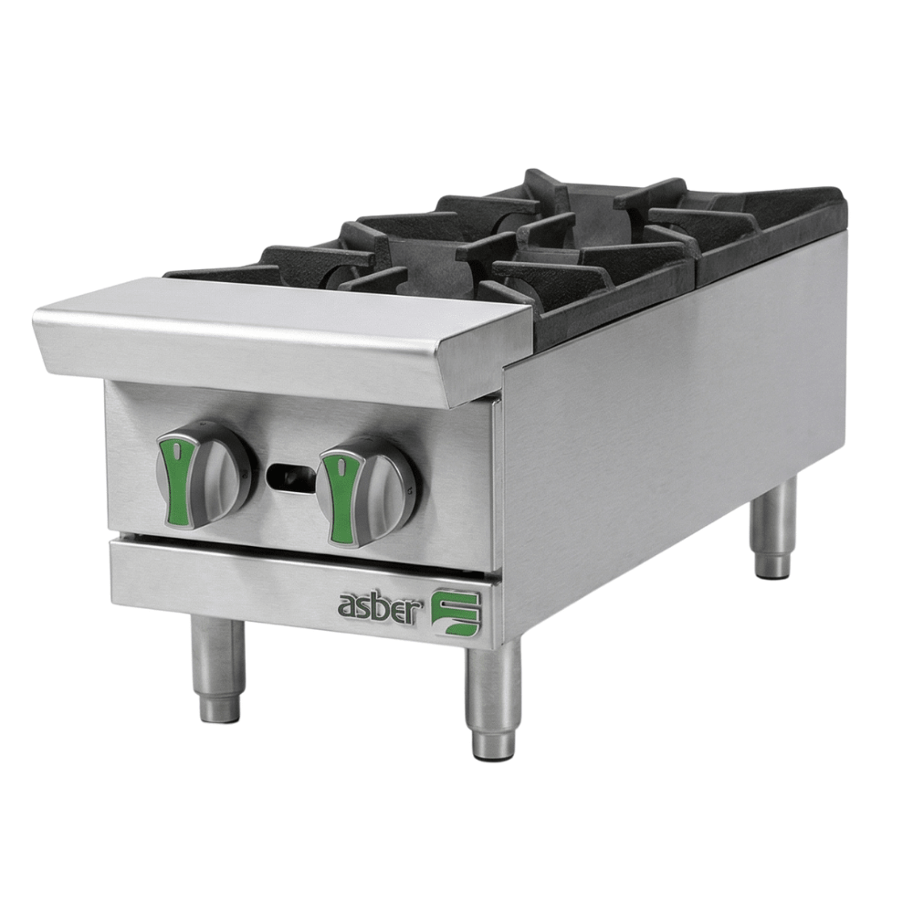 Parrilla Asber Aehp 2 12 Linea Emerald, gas, en acero inoxidable.