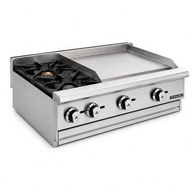 Parrilla Drago CG-20PD GPA-220-VE, combinado parrilla y plancha, en acero inoxidable.