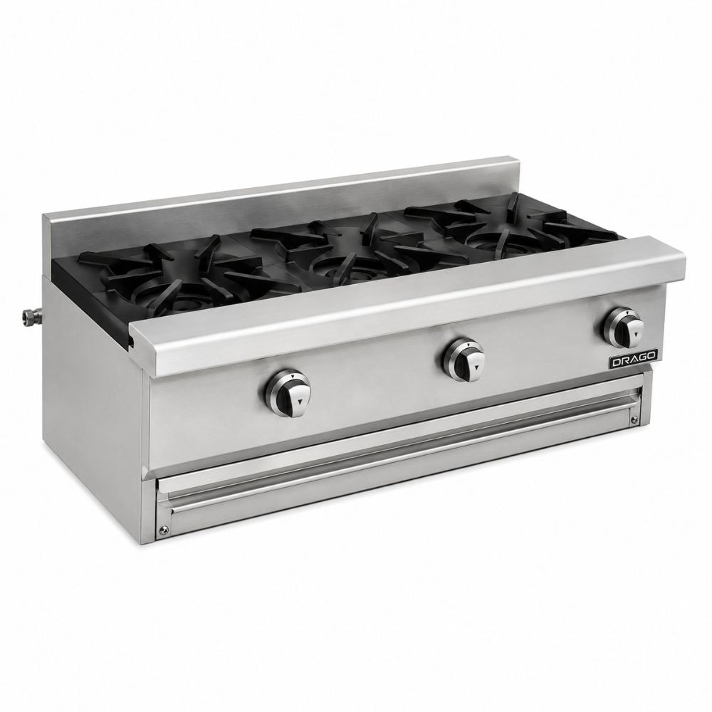 Parrilla Drago CG-30 Slim GPA-300-01, en acero inoxidable.