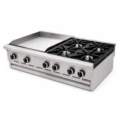 Parrilla Drago CG-40PD GPA-420-VE, combinado parrilla y plancha, en acero inoxidable.