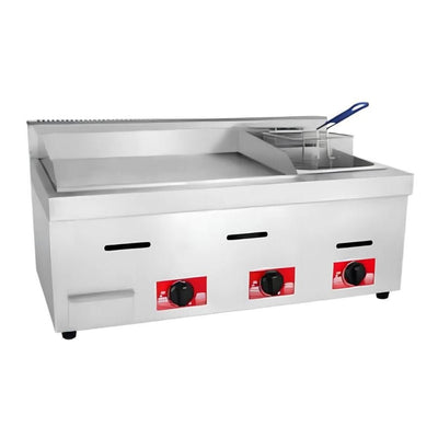 MIGSA PFM85SI | Plancha | Restaurante Foodtruck Catering | 85 cm | Gas | Acero Inoxidable | Restaurante Comedor Cafetería Taquería Marisquería Botanas Catering Snack Cantina Tianguis Comida callejera Comida coreana Comida a la plancha Tacos de barbacoa Tacos al vapor Taquiza Grill Teppanyaki