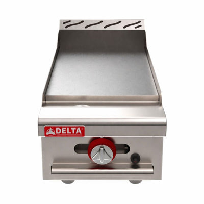 Plancha Delta 1-G, en acero inoxidable.