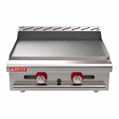Plancha Delta 2-G, en acero inoxidable.
