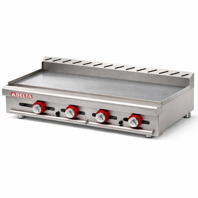Plancha Delta 4-G, en acero inoxidable.