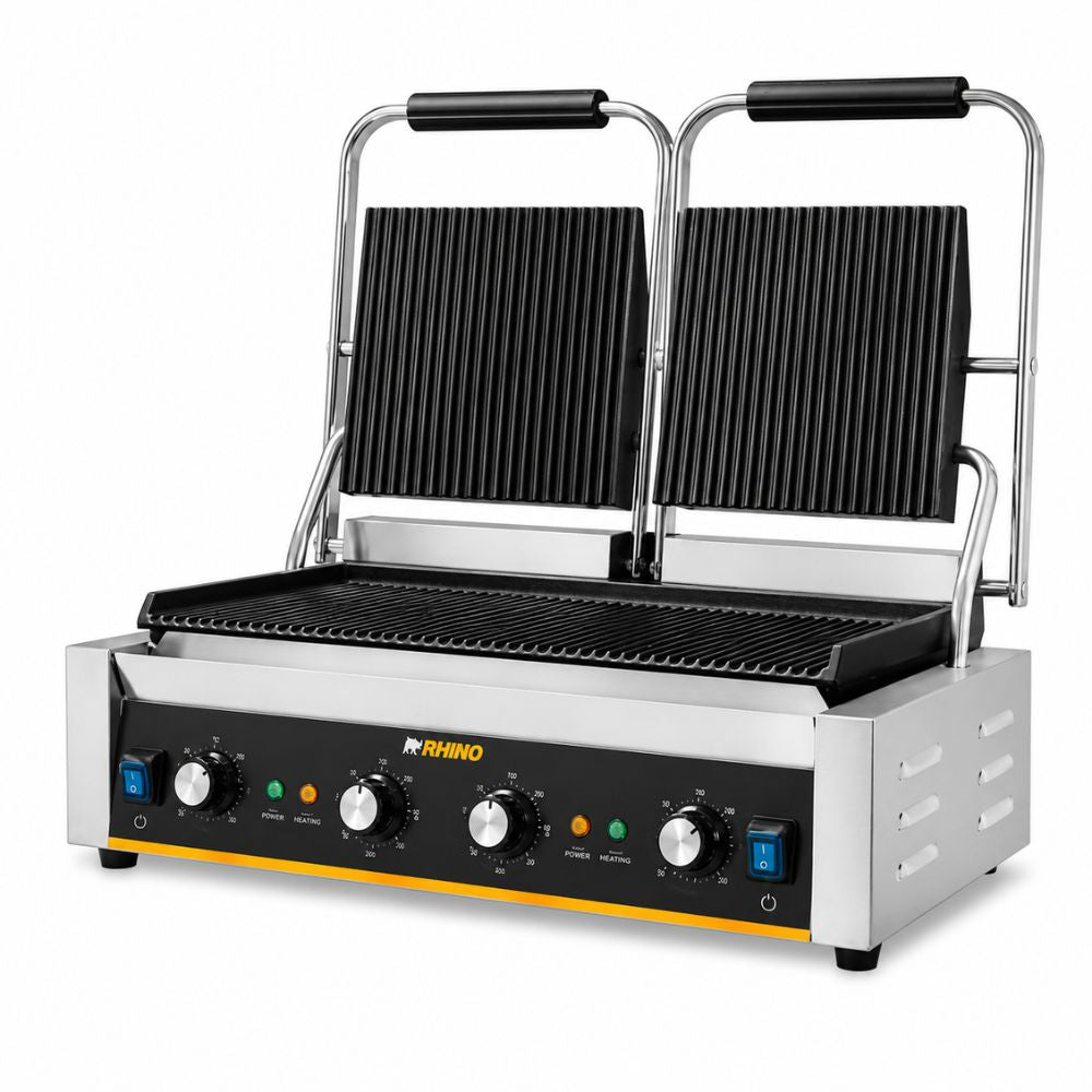 Plancha Rhino PLANPA-3600, plancha panini gril, en acero inoxidable.