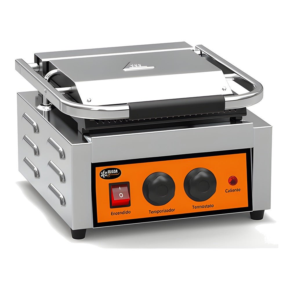 Plancha Migsa Essential PPME-1, plancha grill acanalada, en acero inoxidable.