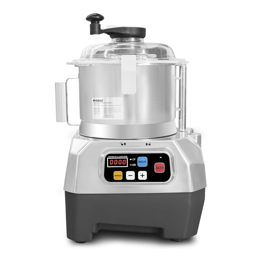 PROCESADOR RHINO PROCO-1500 | Procesador de Alimentos Combinado | 1,500 W | Velocidad 300 a 3,500 RPM | Incluye 5 Discos | Restaurante Cocina Industrial