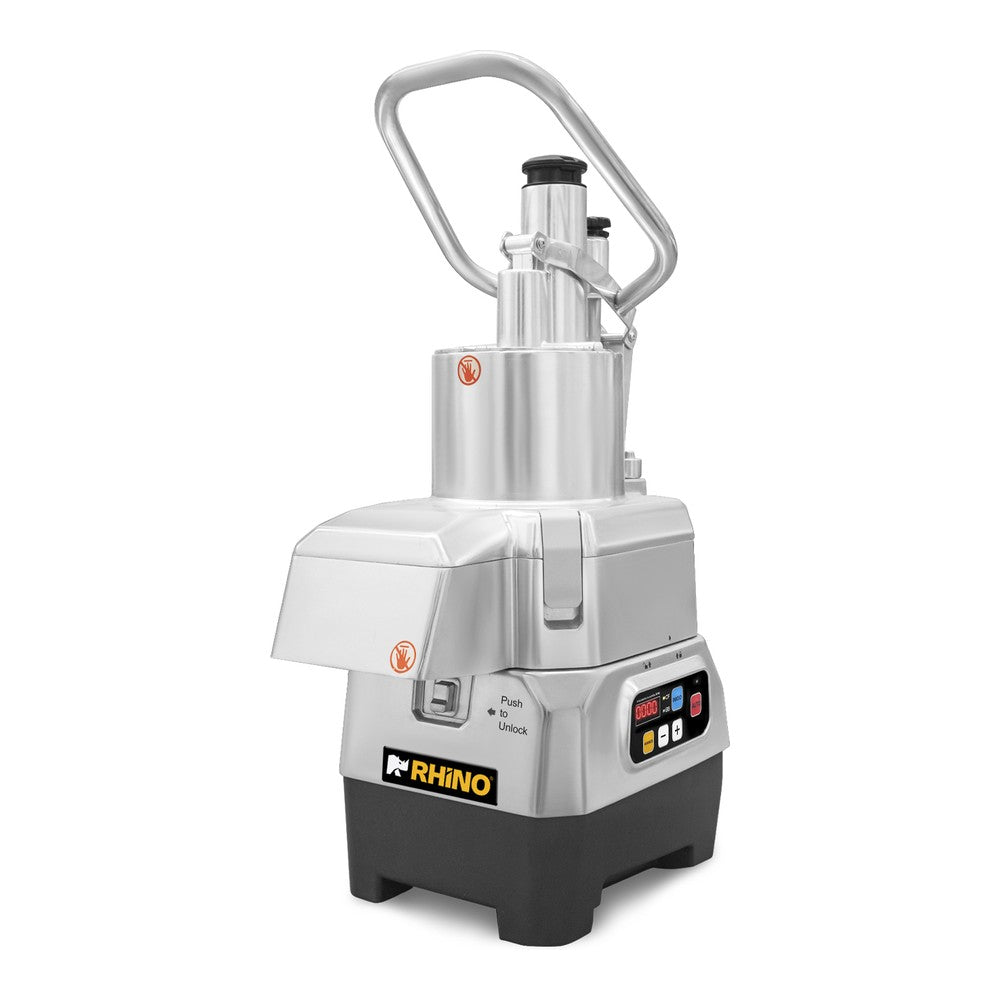 PROCESADOR RHINO PROCO-1500 | Procesador de Alimentos Combinado | 1,500 W | Velocidad 300 a 3,500 RPM | Incluye 5 Discos | Restaurante Cocina Industrial